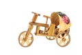 tricycle a toy made from bamboo isolated on white background Royalty Free Stock Photo