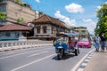 Tricycle Tuk Tuk runs on the streets of Bangkok, Thailan