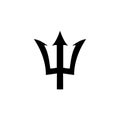 Trident black icon. Neptune sign. Barbados national symbol vector illustration.