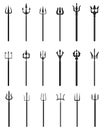 Trident, black silhouettes Royalty Free Stock Photo