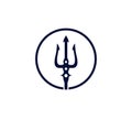 trident fork in circle icon logo design Royalty Free Stock Photo