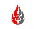 Trident inside the fire flame logo