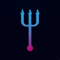 Trident line nolan icon. Simple thin line, outline  of web icons for ui and ux, website or mobile application Royalty Free Stock Photo