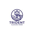 Simple Trident Poseidon Company Logo Design Royalty Free Stock Photo