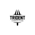 Trident Logo Template Vector Icon Design, god war weapon, spear power of the ocean