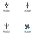 Trident Logo Template vector icon illustration design. Royalty Free Stock Photo