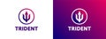 Trident Logo Template vector icon illustration design. abstract color gradient logotype. trident icon