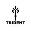 Trident Logo, Vector Magic Spear of Poseidon Neptune, Triton King Design, Template Icon Brand Illustration