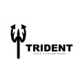 Trident Logo, Vector Magic Spear of Poseidon Neptune, Triton King Design, Template Icon Brand Illustration