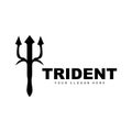 Trident Logo, Vector Magic Spear of Poseidon Neptune, Triton King Design, Template Icon Brand Illustration