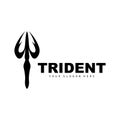 Trident Logo, Vector Magic Spear of Poseidon Neptune, Triton King Design, Template Icon Brand Illustration