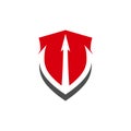 Trident with Shield logo design Royalty Free Stock Photo