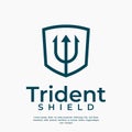 trident shield logo design template Royalty Free Stock Photo