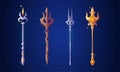 Trident staffs set isolated on background