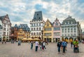 TRIER, GERMANY, AUGUST 14, 2018: Sunset view of Hauptmarkt square in trier, Germany