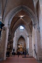 Trier, Rijnland-Palts, Germany, 23th of March, 2024, Solemn Interior of Trier Cathedral with Visitors