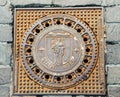 Trier Treves manhole cover with city emblem Royalty Free Stock Photo