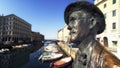 Trieste. Closeup of the statue of James Joyce, the writer.