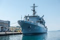 Trieste ,Italy, August 8, 2017: Hs Prometheus A-374 General Support Ship Etna type. Is an auxiliary ship, moored at pier of the Royalty Free Stock Photo