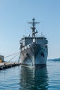 Trieste ,Italy, August 8, 2017: Hs Prometheus A-374 General Support Ship Etna type. Is an auxiliary ship, moored at pier of the Royalty Free Stock Photo