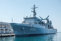 Trieste ,Italy, August 8, 2017: Hs Prometheus A-374 General Support Ship Etna type. Is an auxiliary ship, moored at pier of the Royalty Free Stock Photo