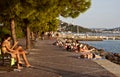 Summer in Trieste, sea promenade Royalty Free Stock Photo