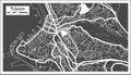 Trieste Italy City Map in Black and White Color in Retro Style. Outline Map