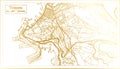 Trieste Italy City Map in Retro Style in Golden Color. Outline Map