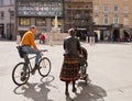 Trieste, Italy - Exchange Square (Piazza della Borsa), people ch