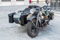 Trieste, Italy - March 31, 2017: The Zundapp KS 750 is a World War II-era motorcycle and sidecar combination developed for the