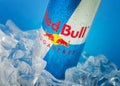 TRIESTE, ITALY-MAY 30, 2016: Aluminium can of Red Bull Energy drink Sugarfree.Isolated on white Background.