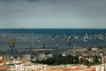 Trieste, Italy. Over 2000 of sails boat in the Adriatic sea during the Barcolana regatta 2017. The Biggest sail boat regata in the Royalty Free Stock Photo