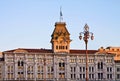 Trieste, Italy - Unity of Italy Square, detail of City Hall with Royalty Free Stock Photo