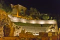 Trieste, Roman Amphitheatre view by night, Italy, Europe