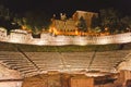 Trieste, Roman Amphitheatre view by night, Italy, Europe