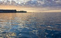 Trieste Seafront at Sunset Royalty Free Stock Photo