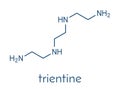 Triethylenetetramine TETA, trientine Wilson`s disease drug molecule. Skeletal formula.