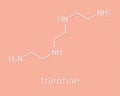 Triethylenetetramine TETA, trientine Wilson`s disease drug molecule. Skeletal formula.