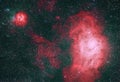 Trifid Nebula M20 and  Lagoon Nebula M8 Royalty Free Stock Photo