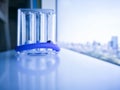 Triflow incentive spirometer for inhalation exercise lung. Royalty Free Stock Photo