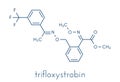 Trifloxystrobin fungicide molecule. Skeletal formula