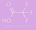 Trifluoroacetic acid TFA molecule. Skeletal formula. Royalty Free Stock Photo