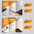 Modern trifold brochure template with flat and elegant concept