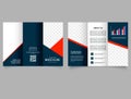 Trifold brochure with triangles design. Brochure leaflet flyer report template vector minimal flat design set Royalty Free Stock Photo