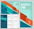 Trifold business brochure. 3 leaflet cover and pages design template business magazine with place for your text vector Royalty Free Stock Photo