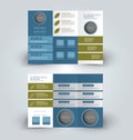 Trifold business brochure leaflet template Royalty Free Stock Photo