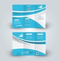 Trifold business brochure leaflet template Royalty Free Stock Photo