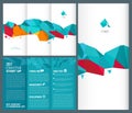 Trifold leaflet. Business brochure folded vector design template