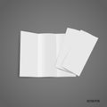 Trifold white template paper. Vector illustration Royalty Free Stock Photo