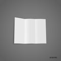 Trifold white template paper. Vector illustration Royalty Free Stock Photo